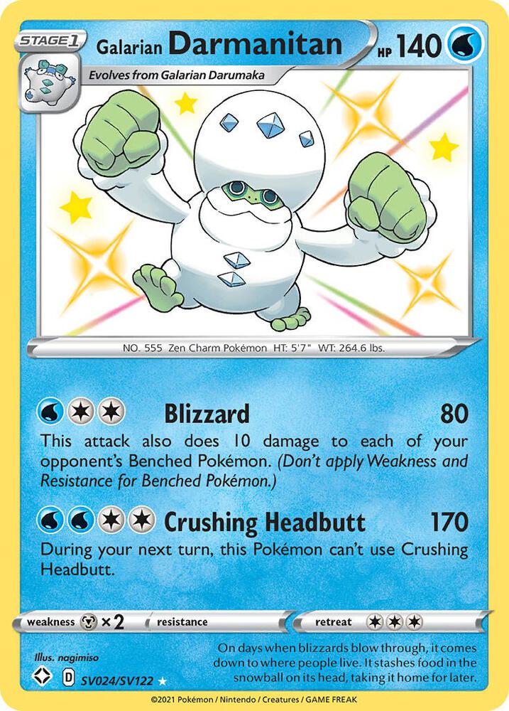 2021 Shining Fates: Shiny Vault - Galarian Darmanitan SV24/SV122