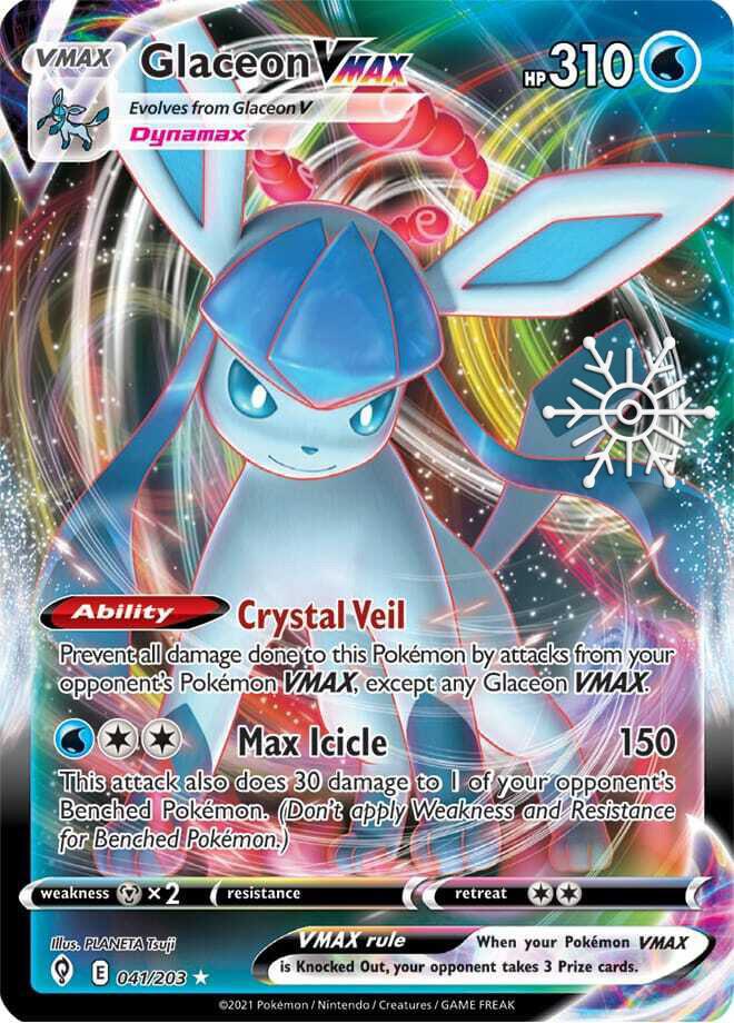 2023 Holiday Calendar Miscellaneous Cards & Products - Glaceon VMAX 41/203 Snowflake Stamp