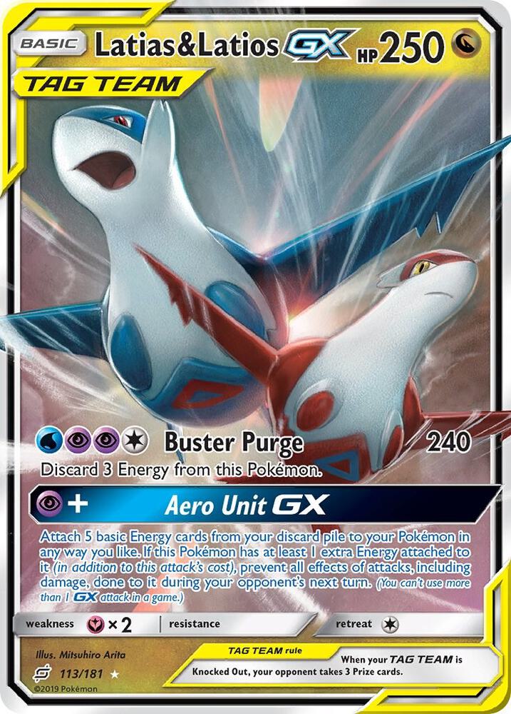 2019 Sun & Moon Team Up - Latias & Latios GX 113/181