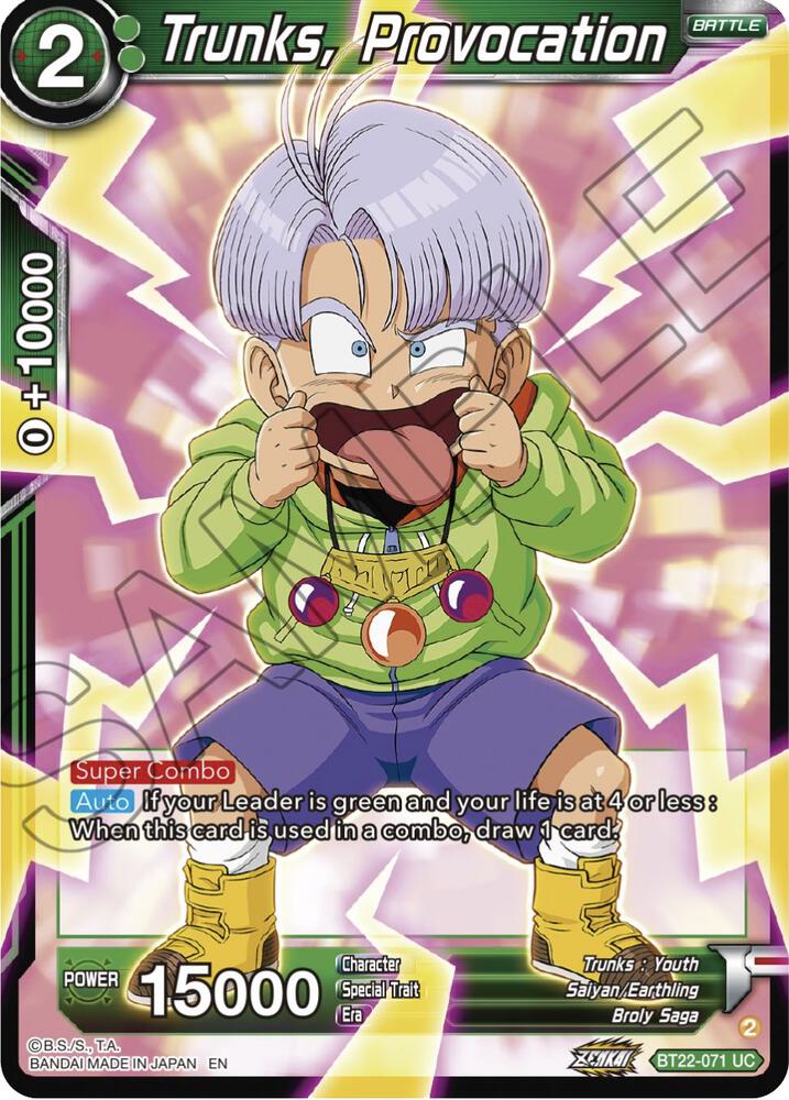 Trunks, Provocation - Critical Blow BT22-071 UC