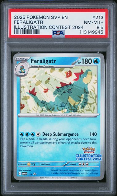 2025 Scarlet & Violet Promo Cards - Feraligatr Illustration Contest 2024 #213 PSA 8.5