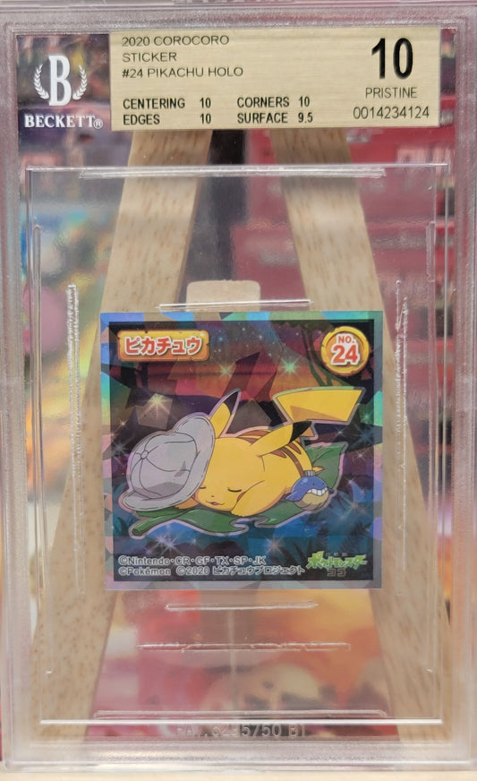 2020 Japanese Corocoro Sticker - Pikachu #24 Beckett Pristine 10