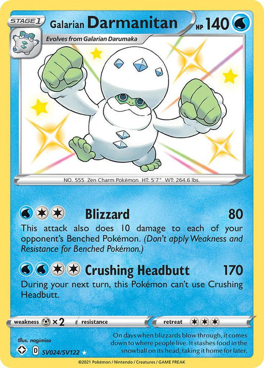 2021 Shining Fates: Shiny Vault - Galarian Darmanitan SV24/SV122