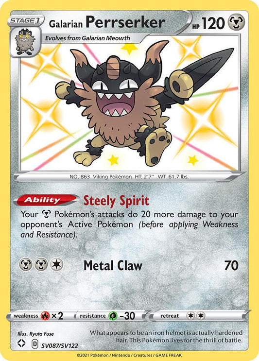 2021 Shining Fates: Shiny Vault - Galarian Perrserker SV87/SV122