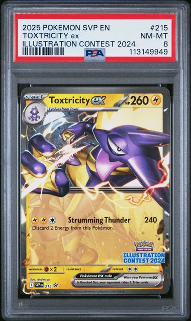 2025 Scarlet & Violet Promo Cards - Toxtricity ex Illustration Contest 2024 #215 PSA 8