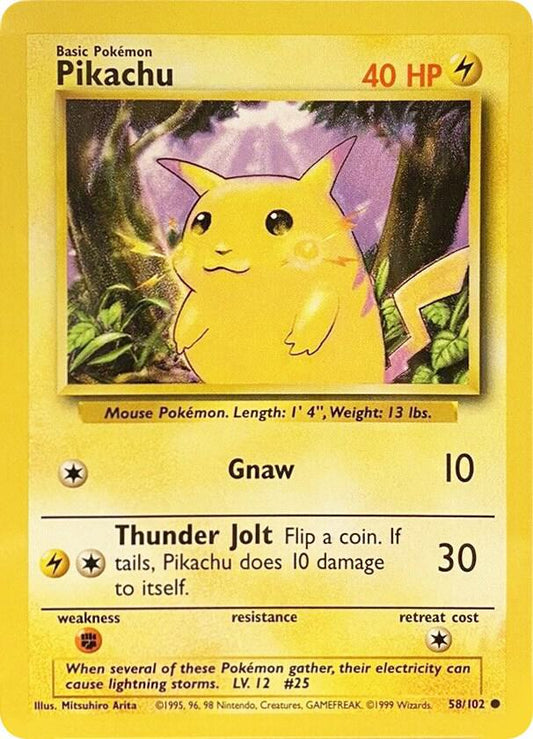 1999 Base Set - Pikachu 58/102