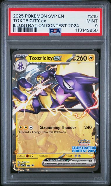 2025 Scarlet & Violet Promo Cards - Toxtricity ex Illustration Contest 2024 #215 PSA 9