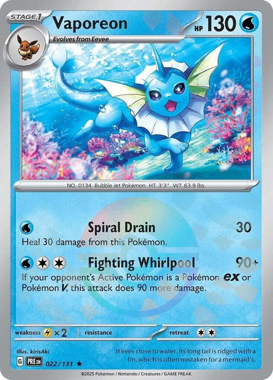 2025 Prismatic Evolutions - Vaporeon 22/131
