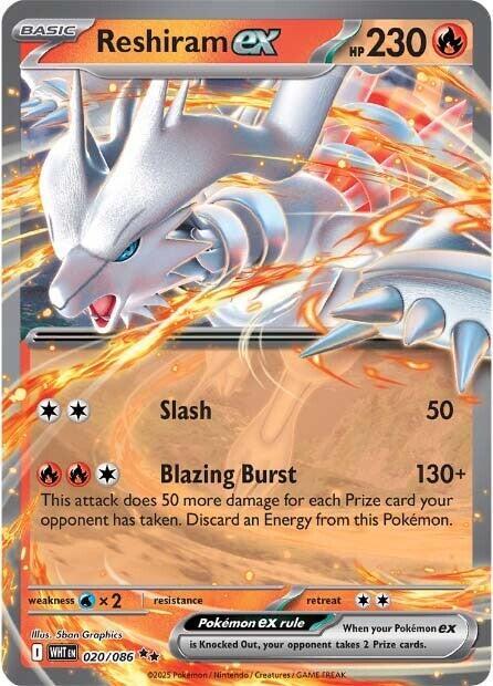 2025 White Flare - Reshiram ex 20/86