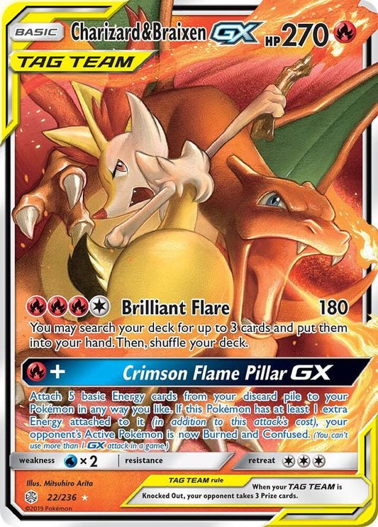 2019 Cosmic Eclipse - Charizard & Braixen GX Tag Team 22/236