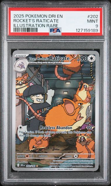 2025 Destined Rivals - Team Rocket's Raticate 202 PSA 9