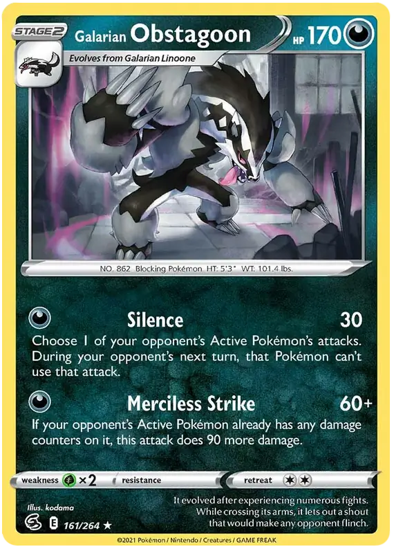 2021 Fusion Strike - Galarian Obstagoon 161/264
