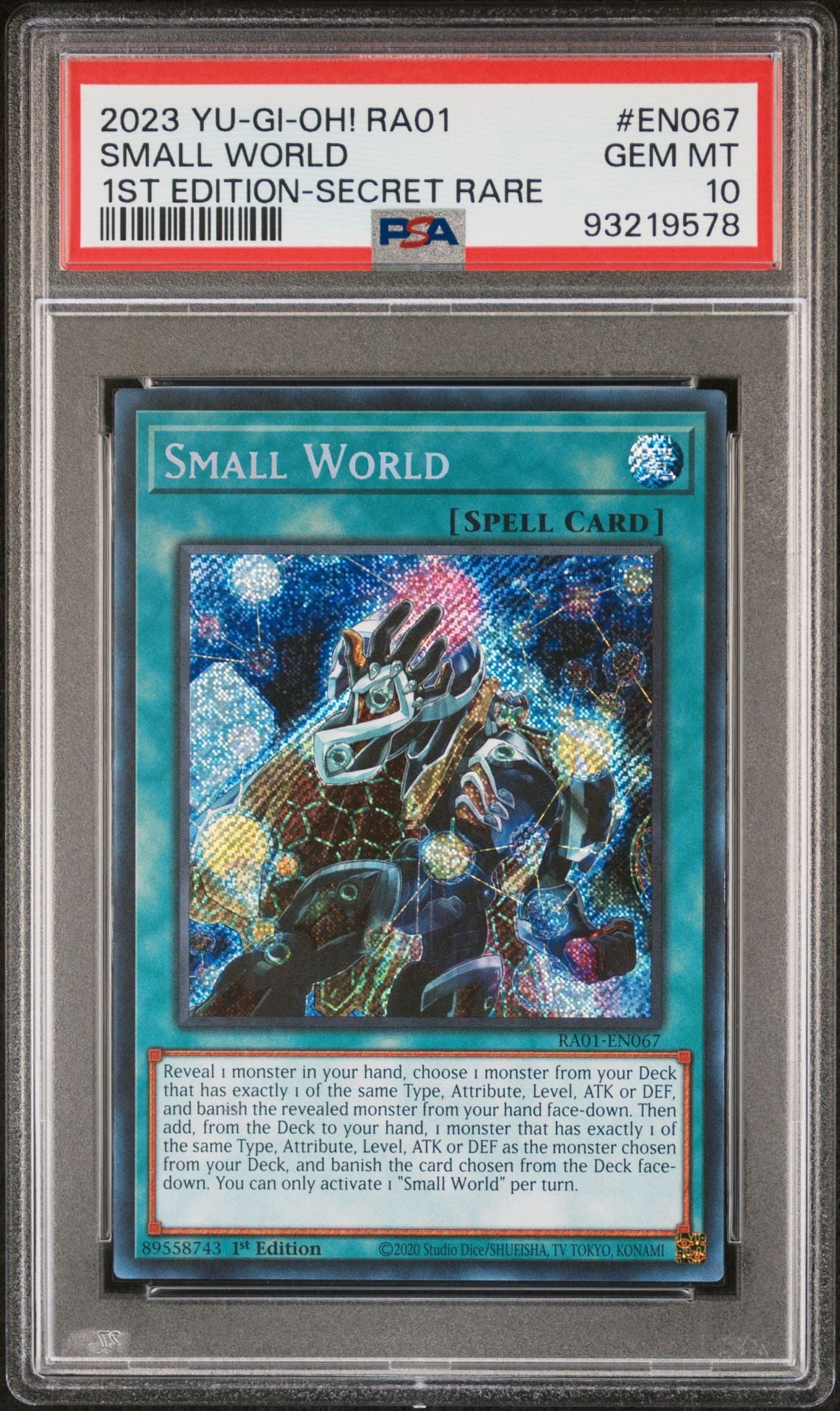2023 Yu-Gi-Oh! 25th Anniversary Rarity Collection - Small World RA01-EN067 [Secret Rare] 1st Edition PSA 10