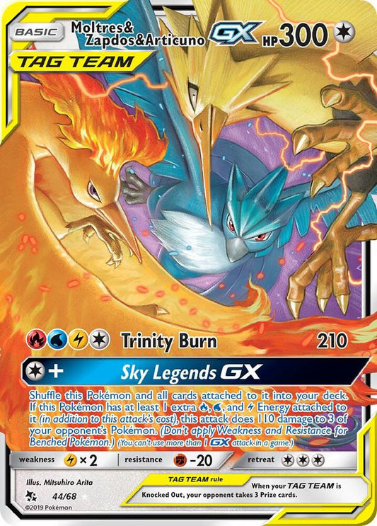 2019 Hidden Fates - Moltres & Zapdos & Articuno GX 44/68