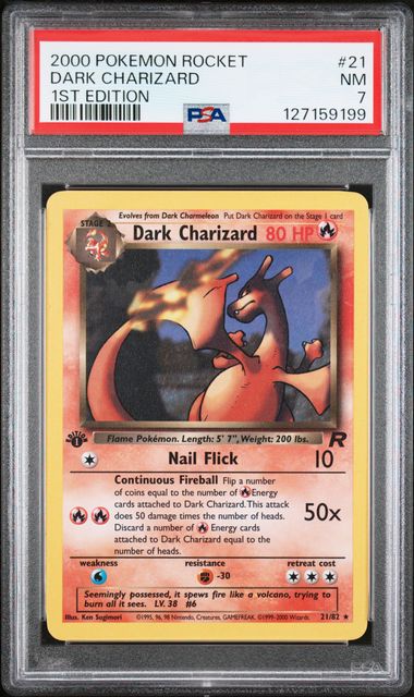 2000 Team Rocket - Dark Charizard 21 PSA 7