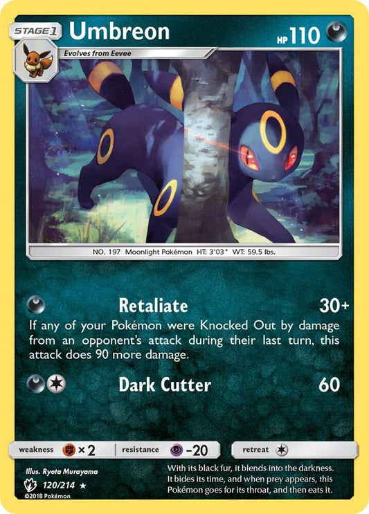2018 Sun & Moon Lost Thunder - Umbreon 120/214