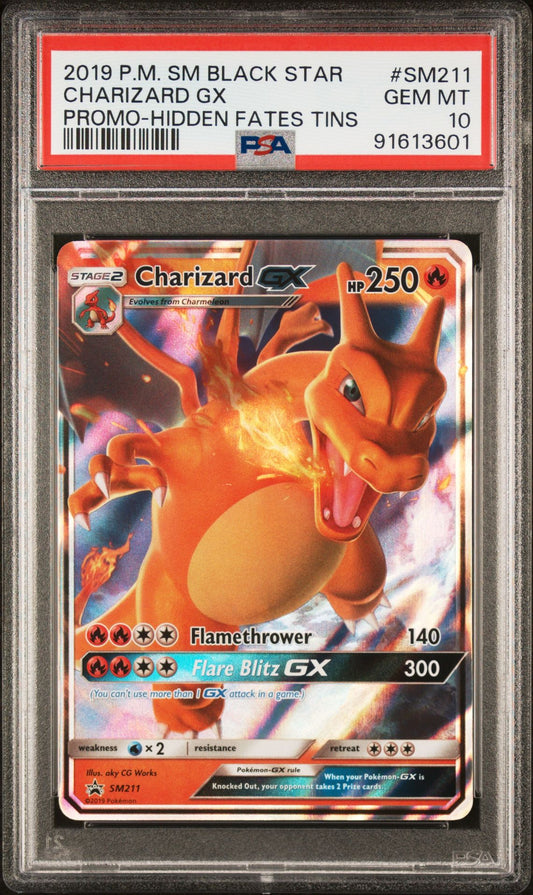 2019 Hidden Fates - Charizard GX SM211 PROMO PSA10