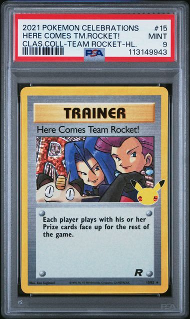 2021 25th Celebrations - Here Comes Team Rocket Holo #15 PSA 9
