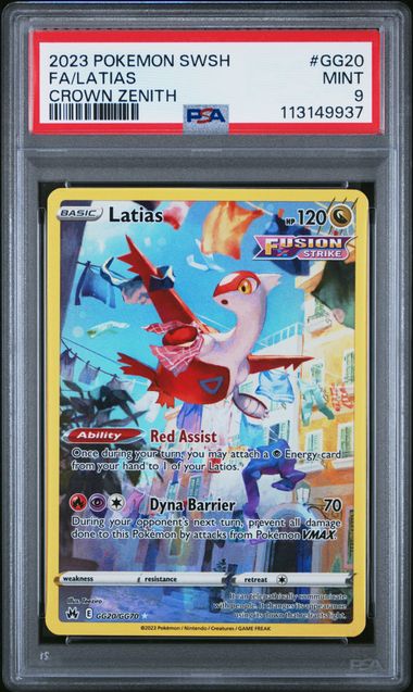 2023 Crown Zenith: Galarian Gallery - Latias #GG20 PSA 9