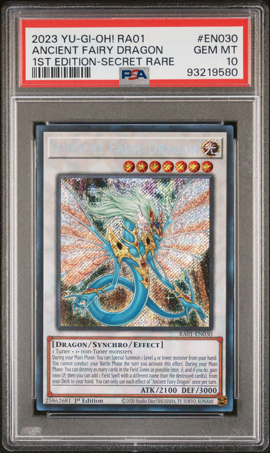 2023 Yu-Gi-Oh! 25th Anniversary Rarity Collection - Ancient Fairy Dragon RA01-EN030 [Secret Rare] 1st Edition PSA 10